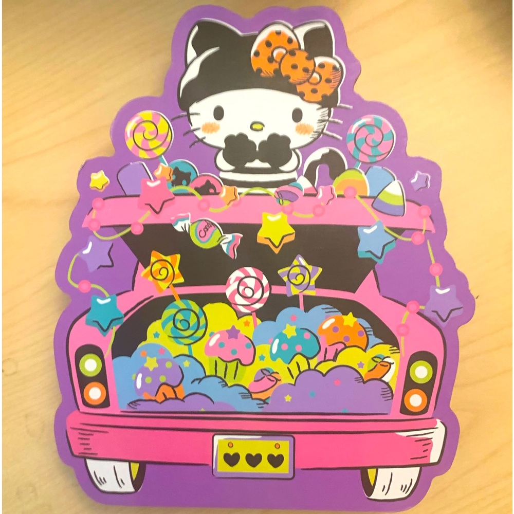 ✨NWT✨ Hello Kitty Sanrio Halloween Theme Wall Shelf Art Purple Colorful Car